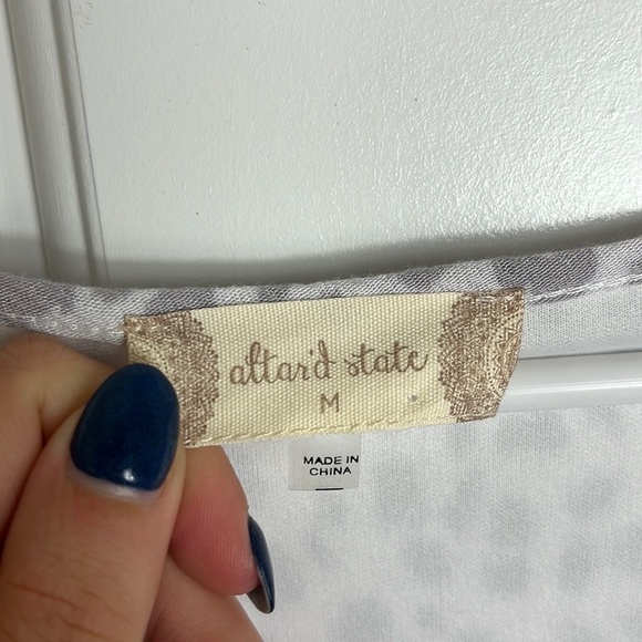 Altar’d State Cheetah Print White and Gray Faux Wrap Long Sleeve Mini Dress Sz M - Picture 5 of 10